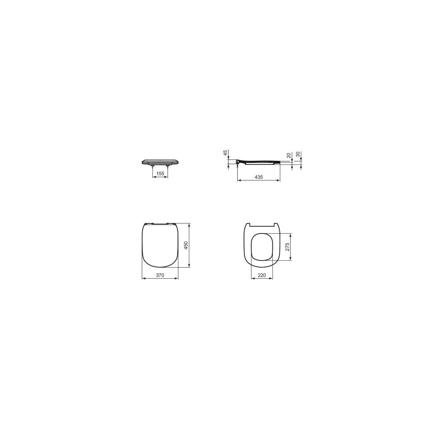 Deska Sedesowa Wolnoopadająca Tesi Czarny Mat 45x37 T3527V3 Ideal Standard Deska Sedesowa Wolnoopadająca Tesi Czarny Mat 45x37 T3527V3 Ideal Standard
