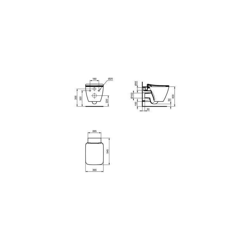Miska WC Wisząca Aquablade Strada 2 Biały 54,5x36,5 T299701 Ideal Standard Miska WC Wisząca Aquablade Strada 2 Biały 54,5x36,5 T299701 Ideal Standard