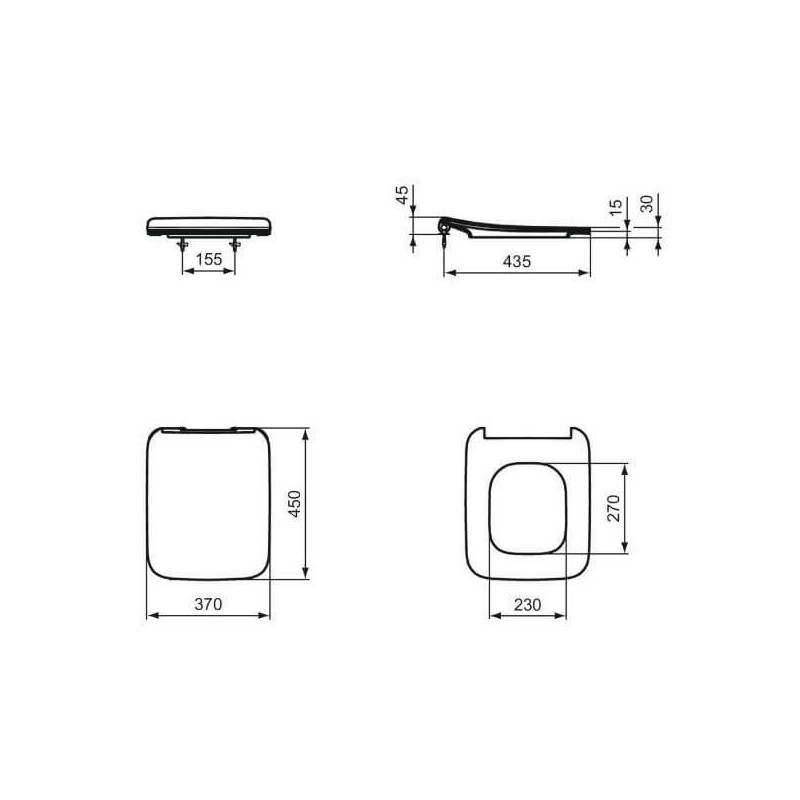 Deska Sedesowa Wolnoopadająca Strada 2 Biały 45x37 T360101 Ideal Standard Deska Sedesowa Wolnoopadająca Strada 2 Biały 45x37 T360101 Ideal Standard