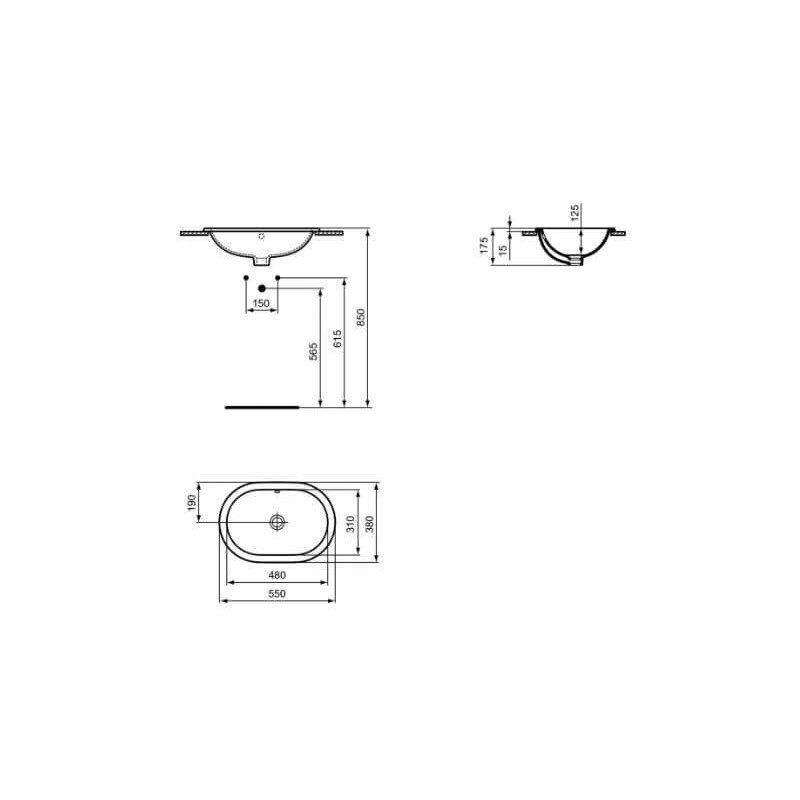 Umywalka Podblatowa Connect Biały 55x38 E504801 Ideal Standard Umywalka Podblatowa Connect Biały 55x38 E504801 Ideal Standard
