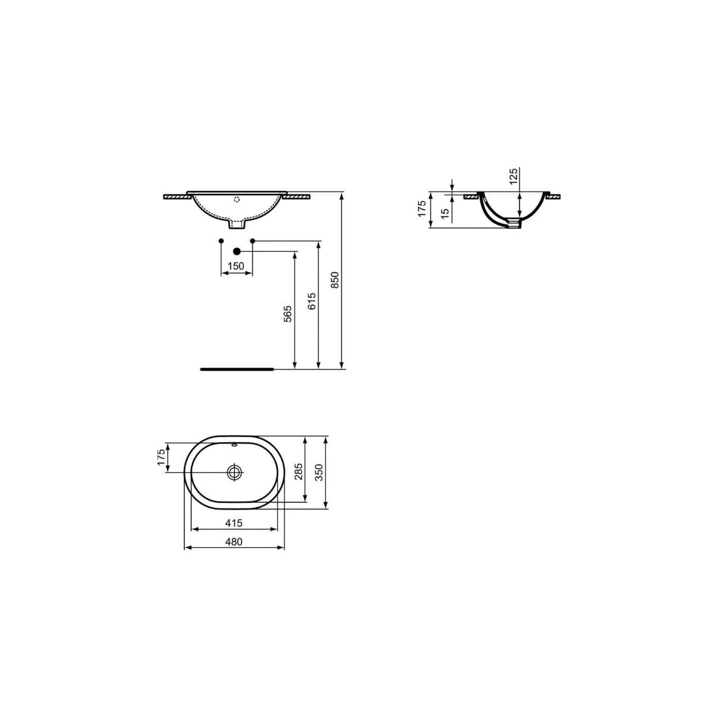 Umywalka Wpuszczana W Blat Connect Biały 48x35 E504501 Ideal Standard Umywalka Wpuszczana W Blat Connect Biały 48x35 E504501 Ideal Standard