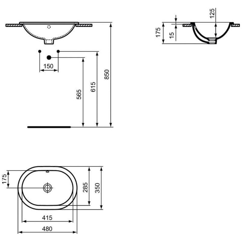 Umywalka Wpuszczana W Blat Connect Biały 48x35 E504501 Ideal Standard Umywalka Wpuszczana W Blat Connect Biały 48x35 E504501 Ideal Standard
