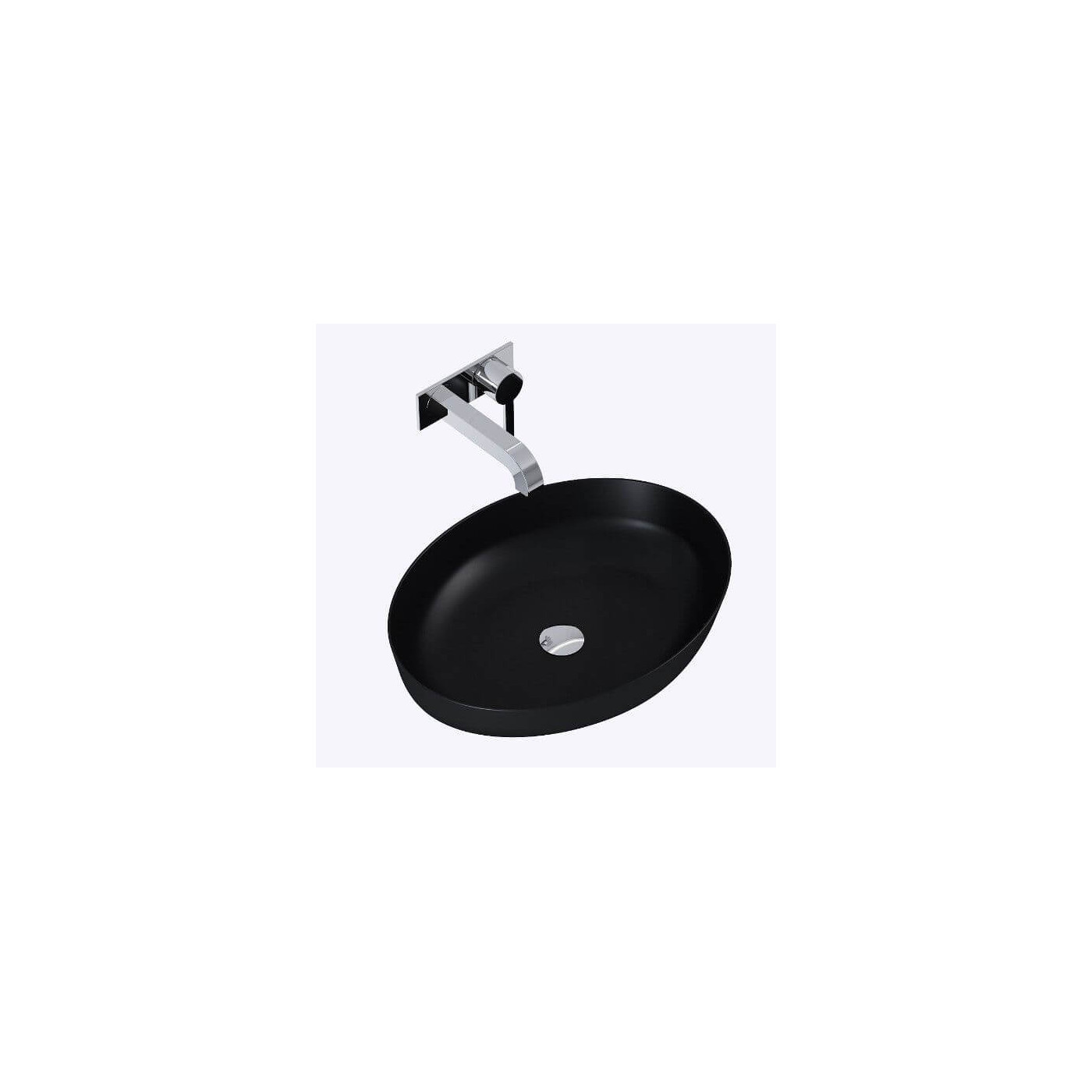 Umywalka Nablatowa Rika 52x40 Black Mat 145001 Elita Umywalka Nablatowa Rika 52x40 Black Mat 145001 Elita