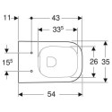 Miska Wisząca WC Rimfree Smyle Square 54 cm 500.208.01.1 Geberit Miska Wisząca WC Rimfree Smyle Square 54 cm 500.208.01.1 Geberit