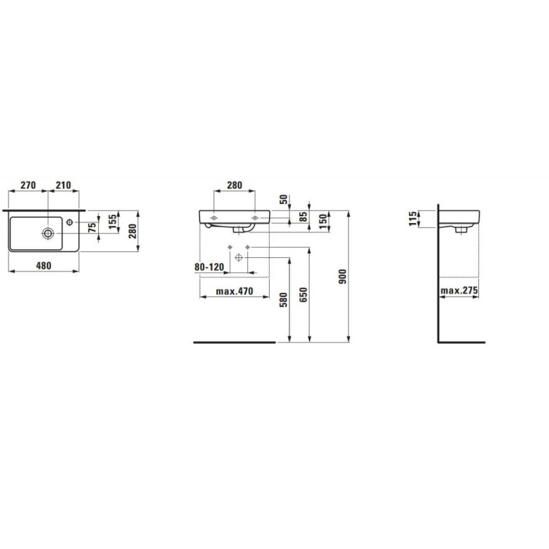 Umywalka Pro S 48X28 H8159540001041 Laufen Umywalka Pro S 48X28 H8159540001041 Laufen
