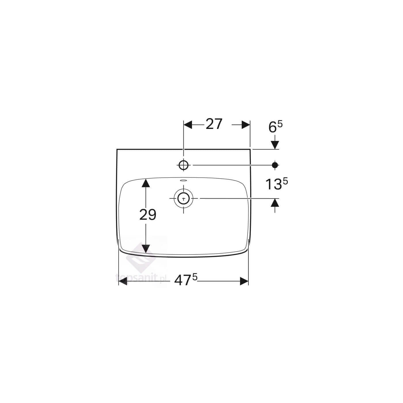 Umywalka Selenova Square 44X55 cm 500.290.01.7 Geberit Umywalka Selenova Square 44X55 cm 500.290.01.7 Geberit