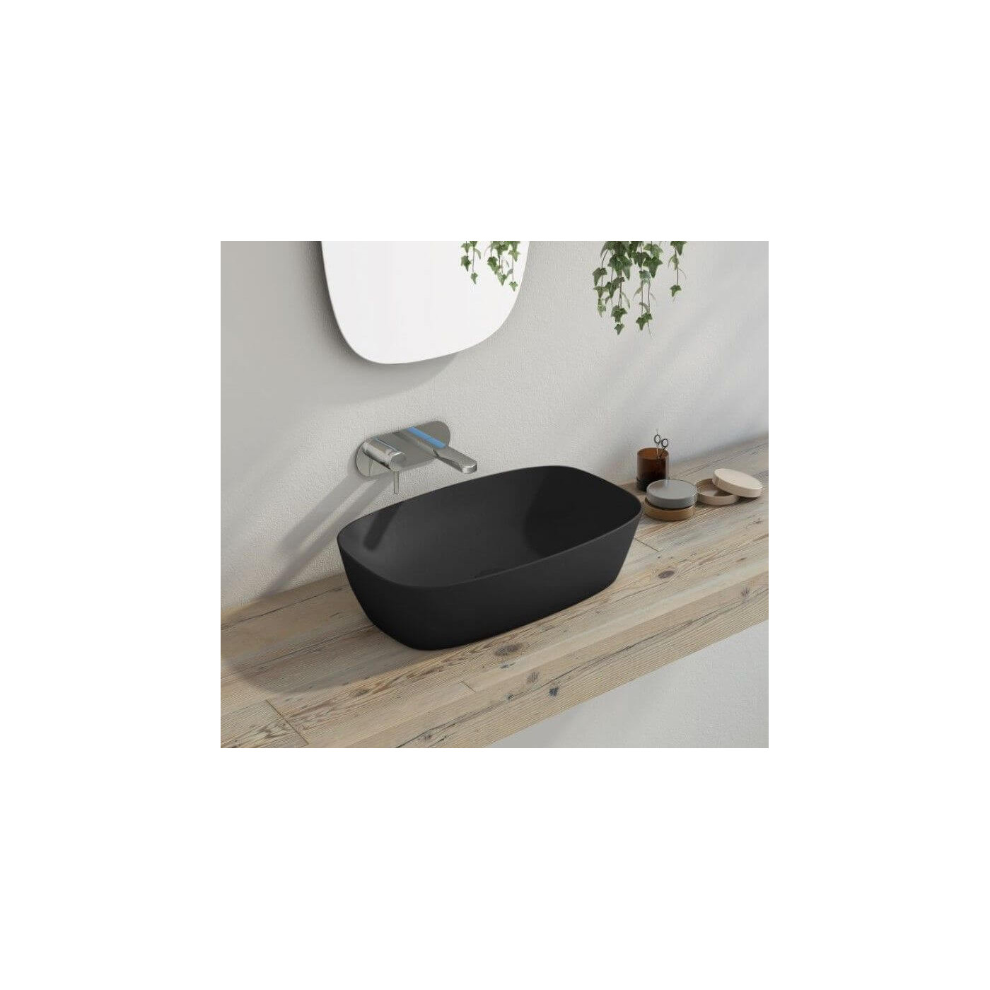 Umywalka Nablatowa Alvea Czarny Mat 60x40 160APGRLXNS Catalano Umywalka Nablatowa Alvea Czarny Mat 60x40 160APGRLXNS Catalano