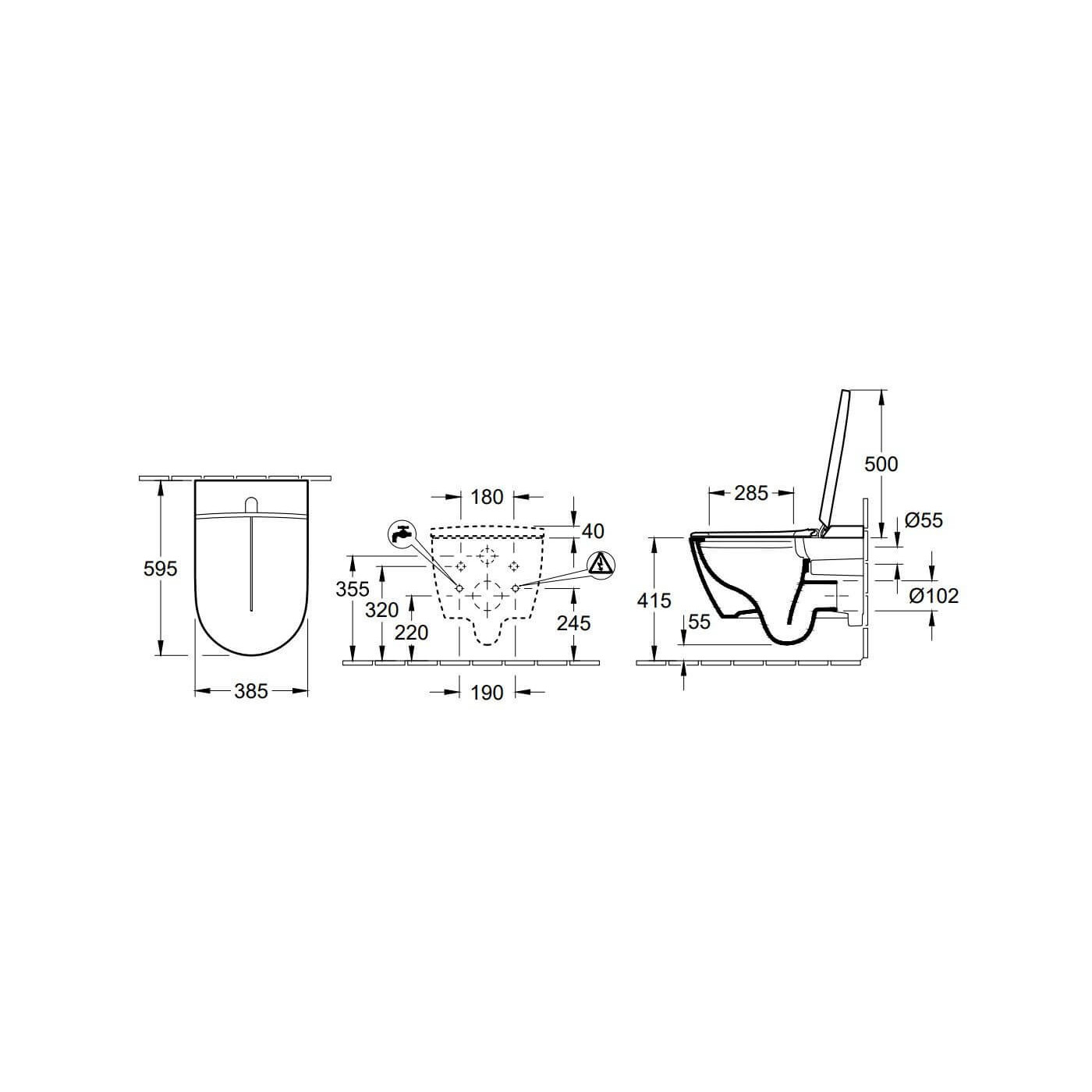 Toaleta Myjąca ViClean 38,5x59,5 CeramicPlus V0E100R1 Villeroy&Boch Toaleta Myjąca ViClean 38,5x59,5 CeramicPlus V0E100R1 Villeroy&Boch