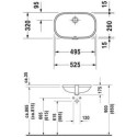 Umywalka Podblatowa D-Code 52,5x32 0338490000 Duravit Umywalka Podblatowa D-Code 52,5x32 0338490000 Duravit