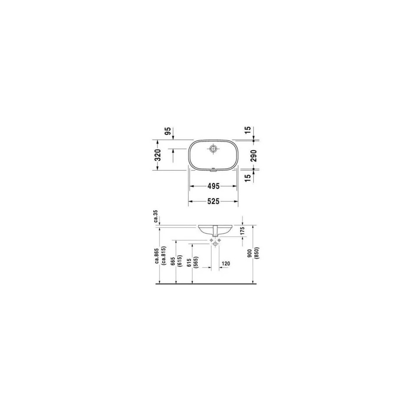 Umywalka Podblatowa D-Code 52,5x32 0338490000 Duravit Umywalka Podblatowa D-Code 52,5x32 0338490000 Duravit