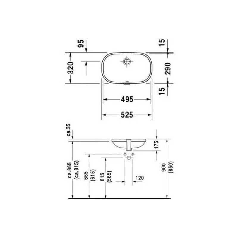 Umywalka Podblatowa D-Code 52,5x32 0338490000 Duravit Umywalka Podblatowa D-Code 52,5x32 0338490000 Duravit