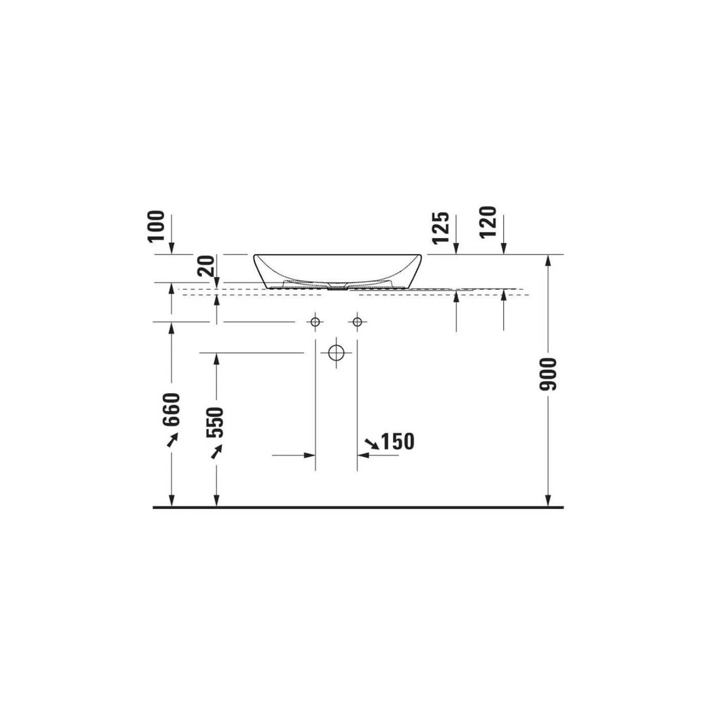 Umywalka Nablatowa D-Neo 60x40 2372600070 Duravit Umywalka Nablatowa D-Neo 60x40 2372600070 Duravit