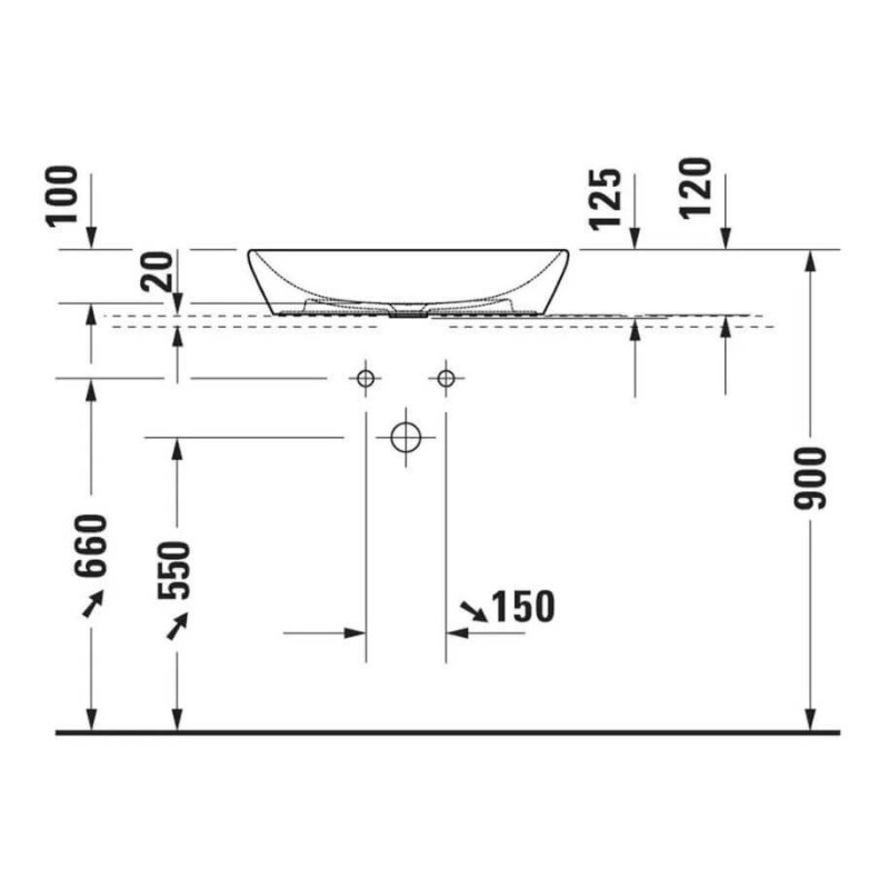 Umywalka Nablatowa D-Neo 60x40 2372600070 Duravit Umywalka Nablatowa D-Neo 60x40 2372600070 Duravit