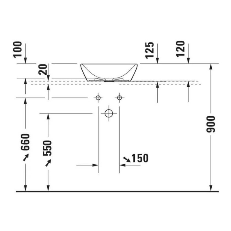 Umywalka Nablatowa D-Neo 40x40 2371400070 Duravit Umywalka Nablatowa D-Neo 40x40 2371400070 Duravit