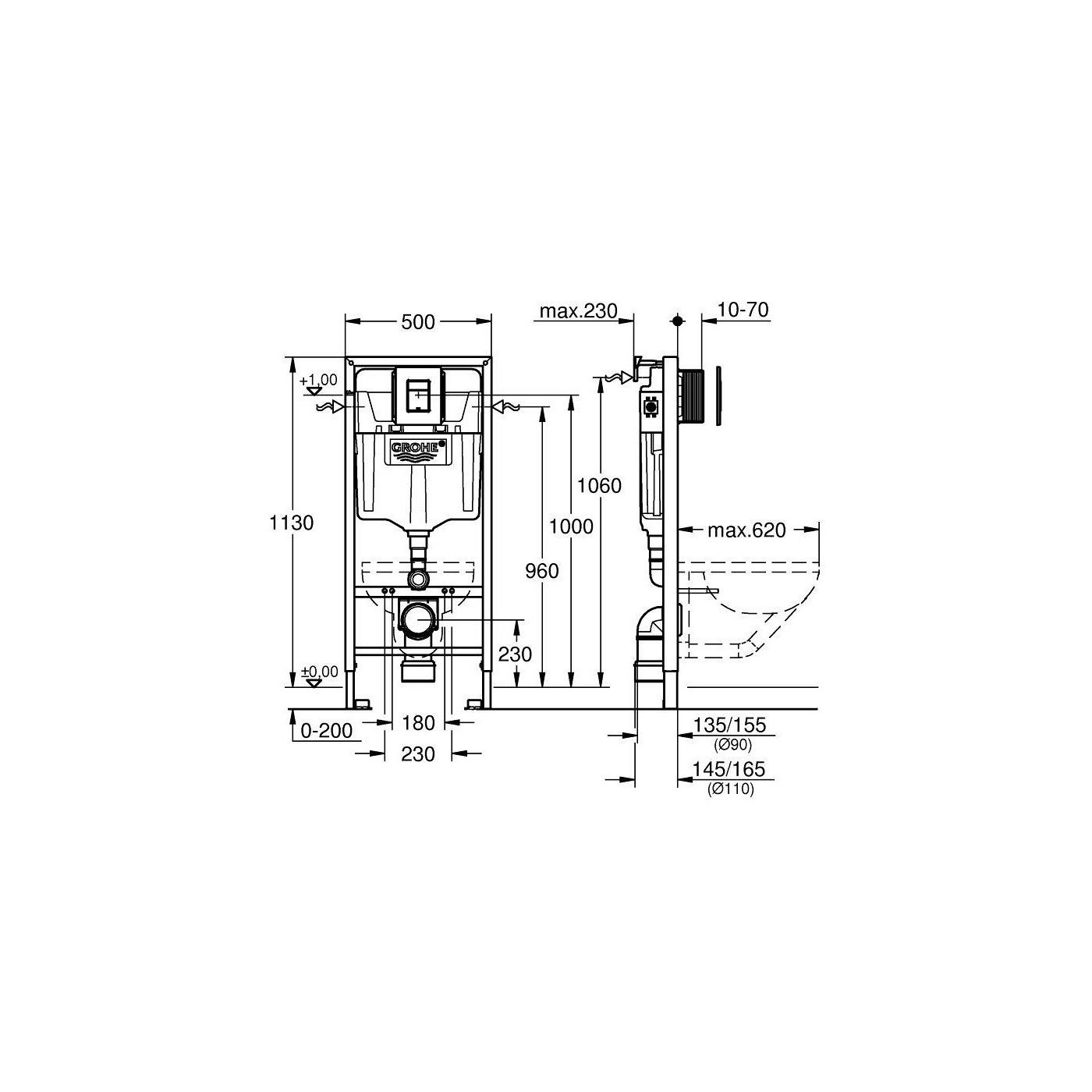 Zestaw Instalacyjny 3w1 Stelaż Do WC+Wsporniki+Przycisk Chrom 38811000 Grohe Zestaw Instalacyjny 3w1 Stelaż Do WC+Wsporniki+Przycisk Chrom 38811000 Grohe