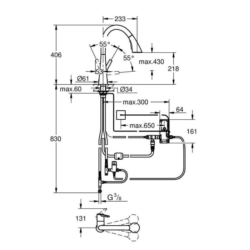 Elektroniczna Jednouchwytowa Bateria Zlewozmywakowa Zedra Touch 30219002 Grohe Elektroniczna Jednouchwytowa Bateria Zlewozmywakowa Zedra Touch 30219002 Grohe