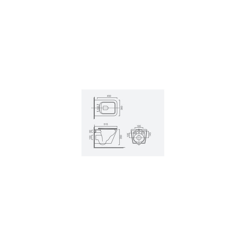 Zestaw WC Tavi Square 51,5x36x35 Black Matt 1750152BMSQ Bevisa Zestaw WC Tavi Square 51,5x36x35 Black Matt 1750152BMSQ Bevisa