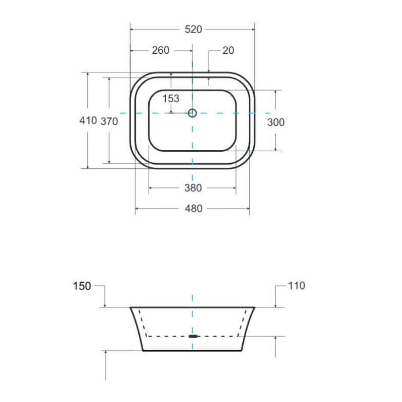 Umywalka Nablatowa Assos 40x50x15 UMD-A-NB Besco Umywalka Nablatowa Assos 40x50x15 UMD-A-NB Besco