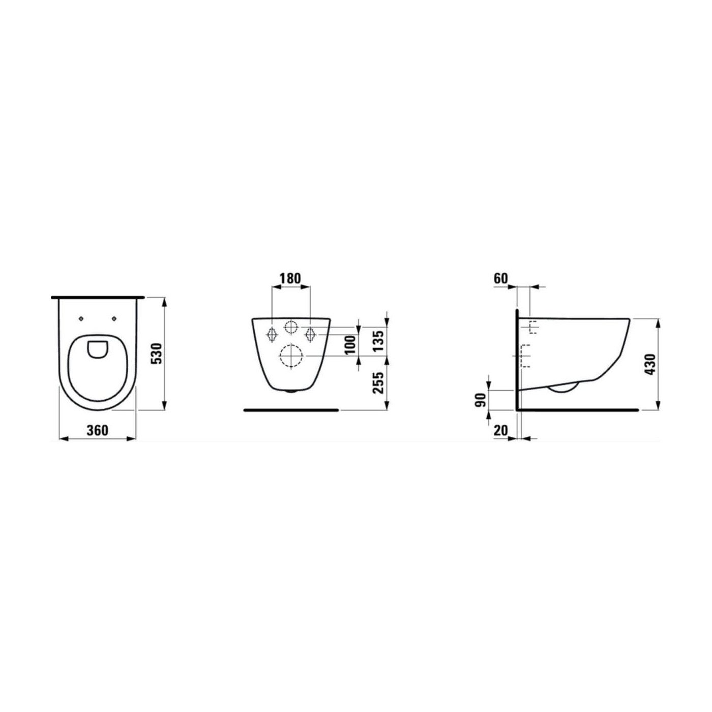 Miska WC Podwieszana Pro Rimless 360x530 H8209667160001 Laufen Miska WC Podwieszana Pro Rimless 360x530 H8209667160001 Laufen