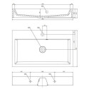 Umywalka Nablatowa Thasos M+ Biały Połysk 75x42 cm THASOS700ZPBP Omnires Umywalka Nablatowa Thasos M+ Biały Połysk 75x42 cm THASOS700ZPBP Omnires