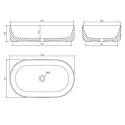 Umywalka Nablatowa Mesa Biały Połysk 53x31 cm MESA530BP Omnires Umywalka Nablatowa Mesa Biały Połysk 53x31 cm MESA530BP Omnires