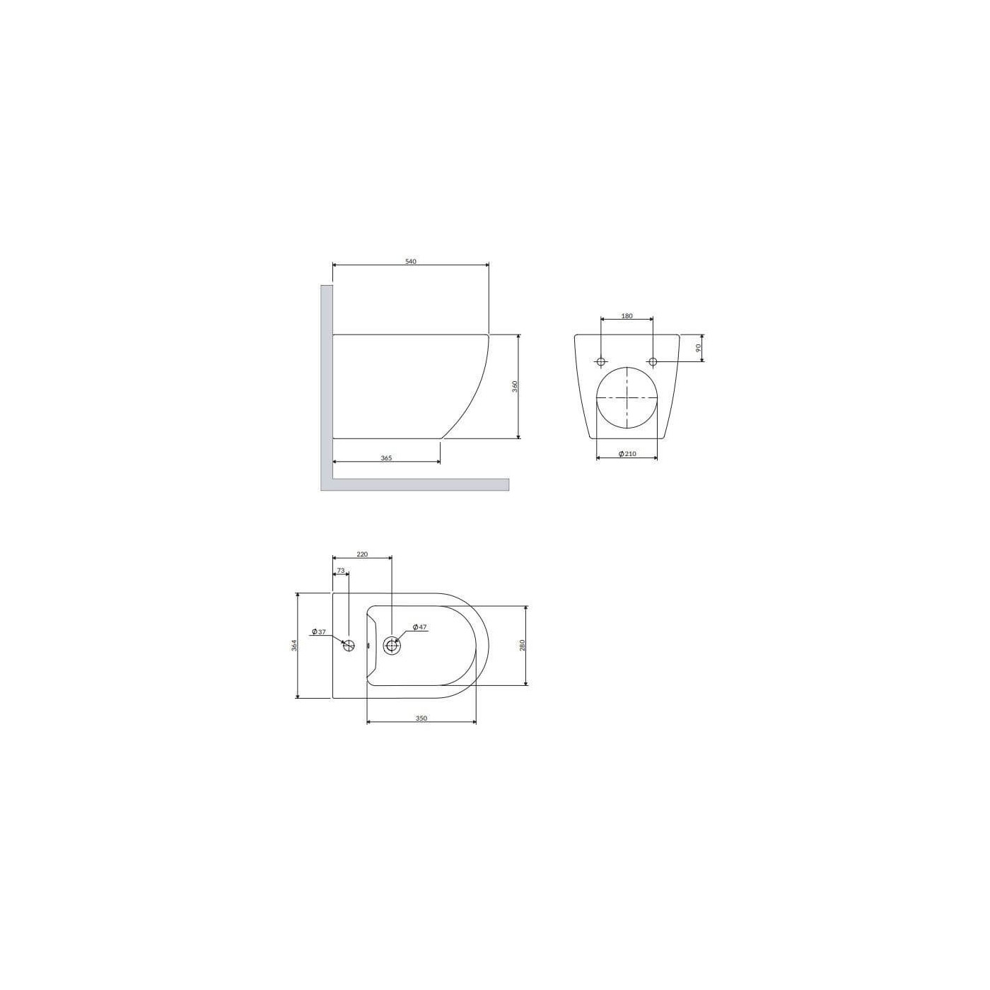 Bidet Wiszący Ottawa Biały Mat 54x36,5 cm OTTAWACMBIBM Omnires Bidet Wiszący Ottawa Biały Mat 54x36,5 cm OTTAWACMBIBM Omnires