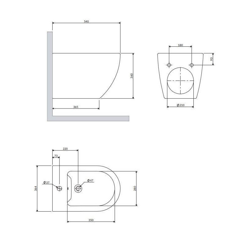 Bidet Wiszący Ottawa Biały Mat 54x36,5 cm OTTAWACMBIBM Omnires Bidet Wiszący Ottawa Biały Mat 54x36,5 cm OTTAWACMBIBM Omnires