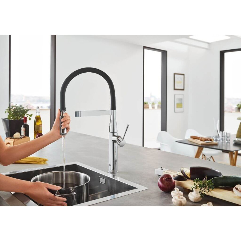 Jednouchwytowa Bateria Zlewozmywakowa Essence Phantom Black 30503KF0 Grohe Jednouchwytowa Bateria Zlewozmywakowa Essence Phantom Black 30503KF0 Grohe