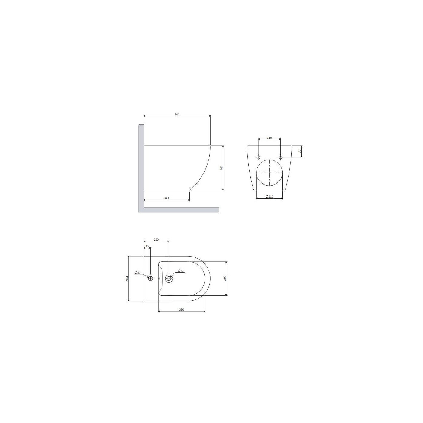 Bidet Wiszący Ottawa Comfort Biały Mat 54x36,5 cm OTTAWACMBIBP Omnires Bidet Wiszący Ottawa Comfort Biały Mat 54x36,5 cm OTTAWACMBIBP Omnires