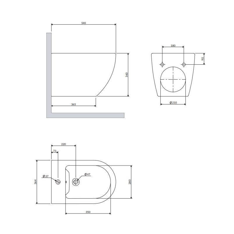 Bidet Wiszący Ottawa Comfort Biały Mat 54x36,5 cm OTTAWACMBIBP Omnires Bidet Wiszący Ottawa Comfort Biały Mat 54x36,5 cm OTTAWACMBIBP Omnires