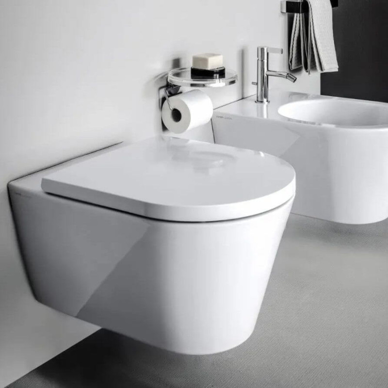 Miska WC Podwieszana Rimless Z Powłoką LCC 545x370 mm Kartell Biały H8203374000001 Laufen Miska WC Podwieszana Rimless Z Powłoką LCC 545x370 mm Kartell Biały H8203374000001 Laufen