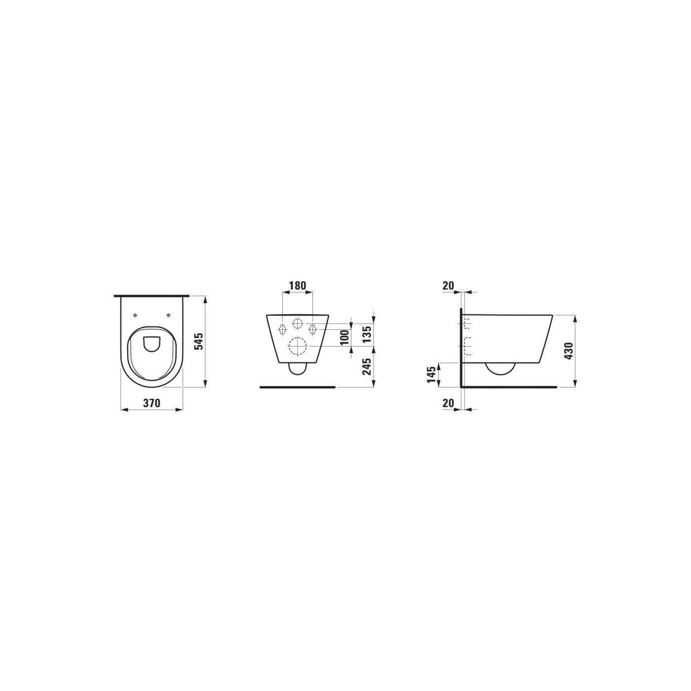 Miska WC Podwieszana Rimless Z Powłoką LCC 545x370 mm Kartell Biały H8203374000001 Laufen Miska WC Podwieszana Rimless Z Powłoką LCC 545x370 mm Kartell Biały H8203374000001 Laufen
