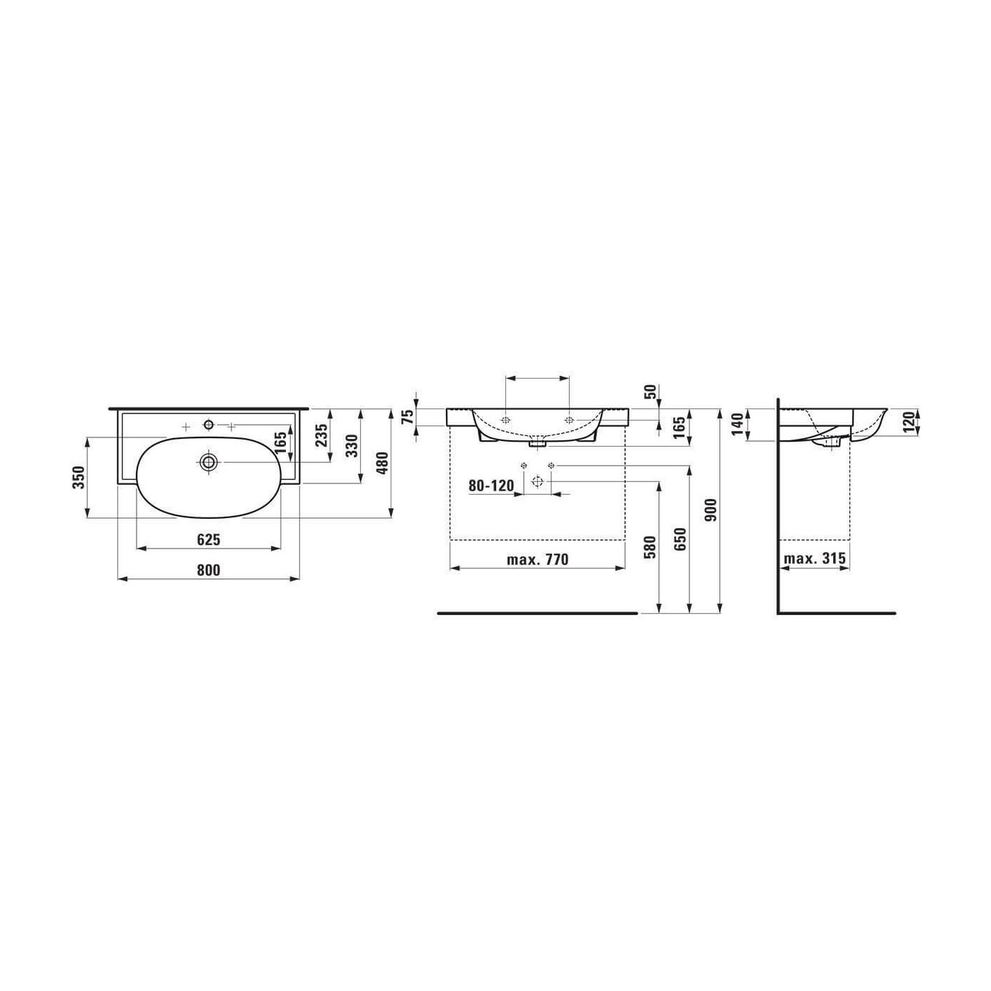 Umywalka Wisząca Z Otworem Na Baterię The New Classic 80x48 Biały H8138554001041 Laufen Umywalka Wisząca Z Otworem Na Baterię The New Classic 80x48 Biały H8138554001041 Laufen