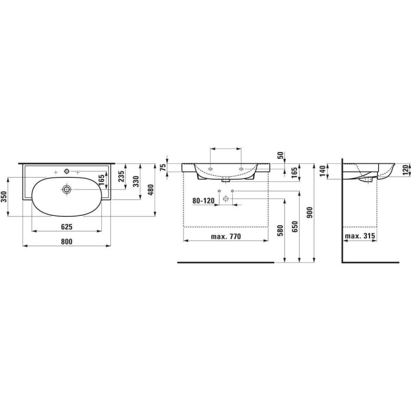 Umywalka Wisząca Z Otworem Na Baterię The New Classic 80x48 Biały H8138554001041 Laufen Umywalka Wisząca Z Otworem Na Baterię The New Classic 80x48 Biały H8138554001041 Laufen