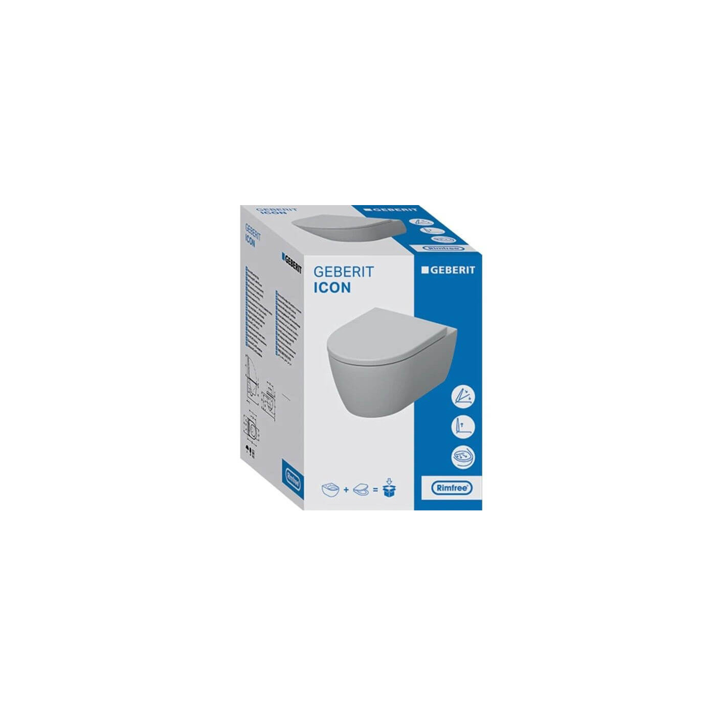 Miska WC Wisząca Rimfree iCon Z Deską Sedesową KeraTect 53x35,5 501.664.00.8 Geberit Miska WC Wisząca Rimfree iCon Z Deską Sedesową KeraTect 53x35,5 501.664.00.8 Geberit