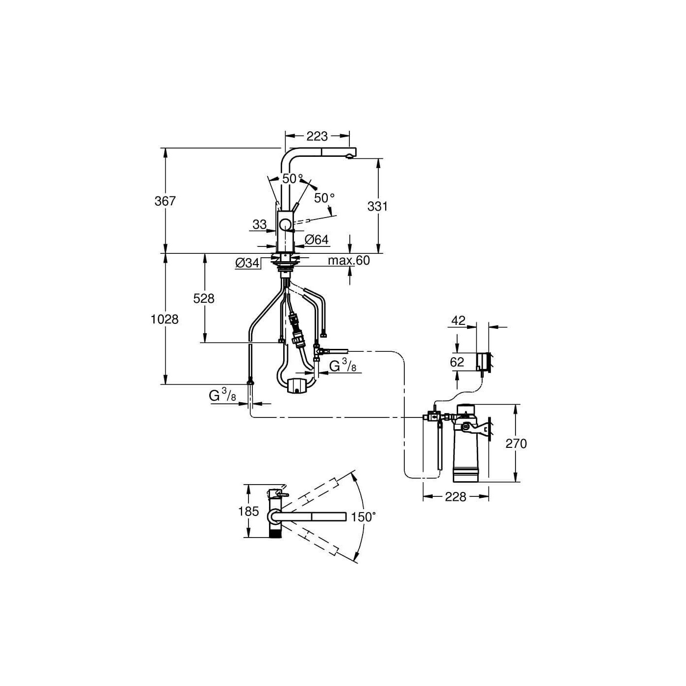 Zestaw Startowy Grohe Blue Pure Minta Z Baterią Filtrującą 30591000 Grohe Zestaw Startowy Grohe Blue Pure Minta Z Baterią Filtrującą 30591000 Grohe