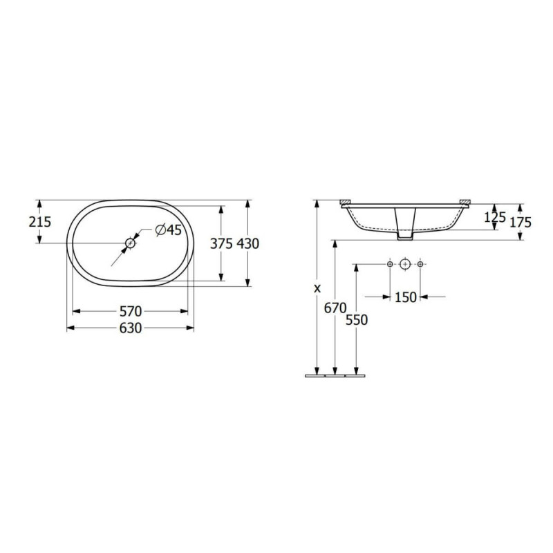 Umywalka Podblatowa Architectura Weiss Alpin 57x37,5x17,5 5A7661R1 Villeroy&Boch Umywalka Podblatowa Architectura Weiss Alpin 57x37,5x17,5 5A7661R1 Villeroy&Boch