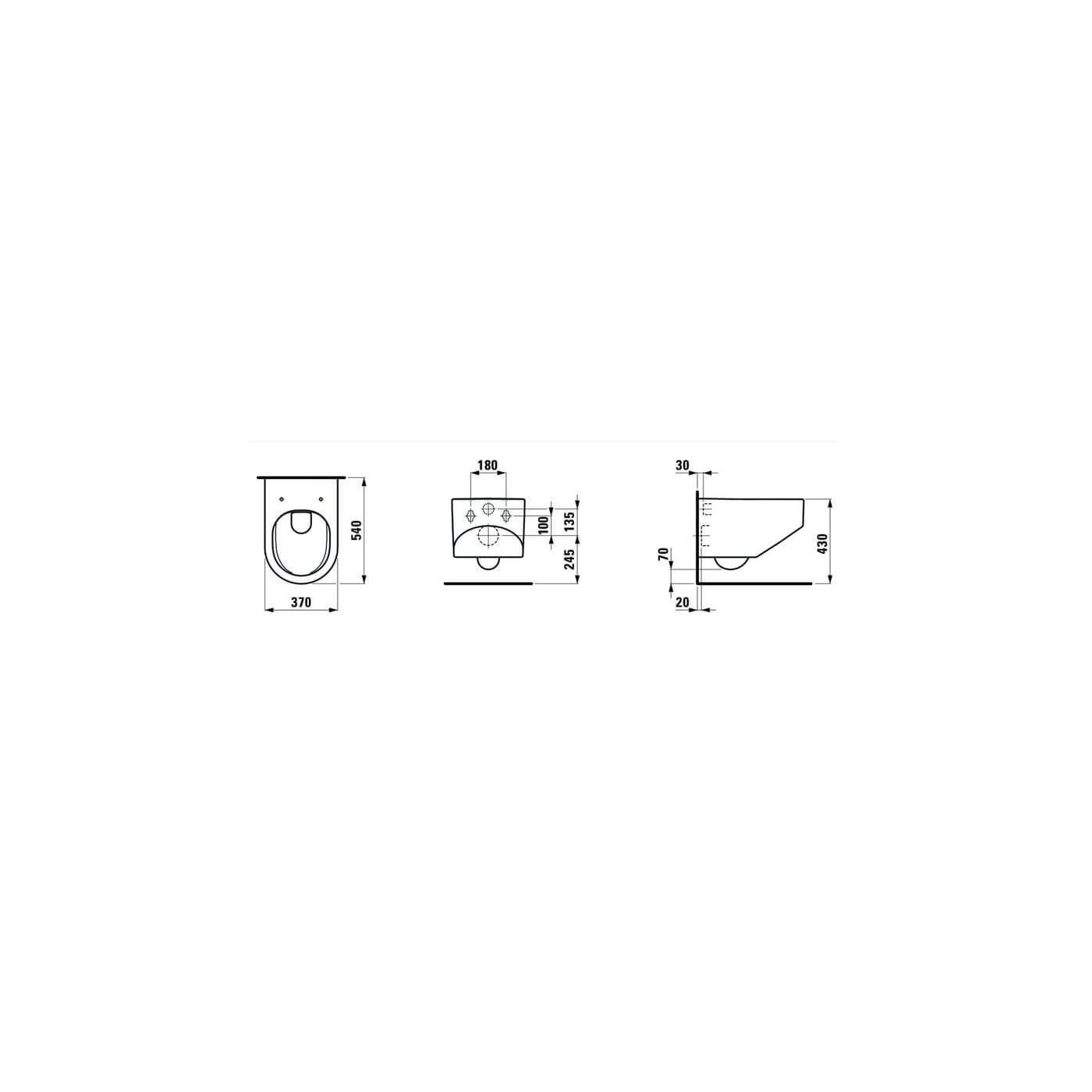 Miska WC Wisząca Rimless Sonar 37x54 H8203410000001 Laufen Miska WC Wisząca Rimless Sonar 37x54 H8203410000001 Laufen