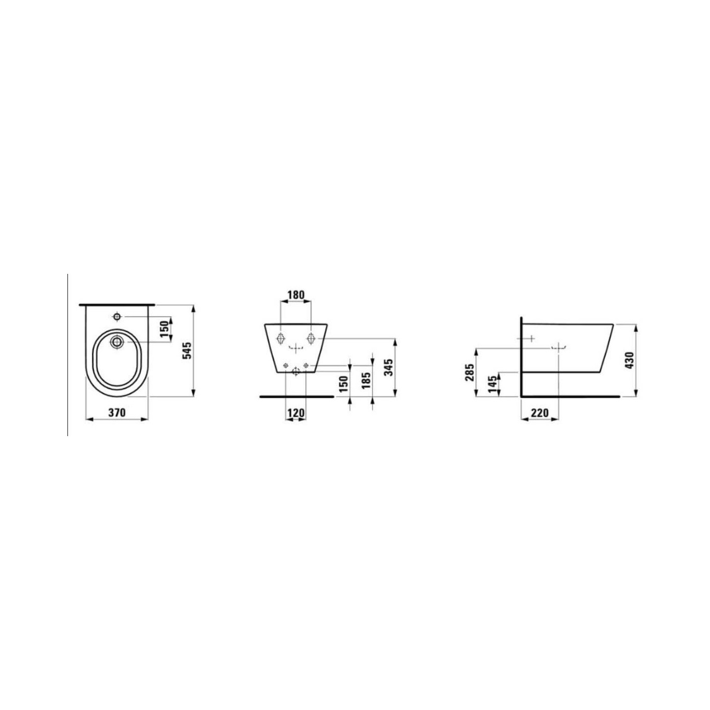 Bidet Wiszący Kartell LCC 54,5x37x29 H8303314003021 Laufen Bidet Wiszący Kartell LCC 54,5x37x29 H8303314003021 Laufen