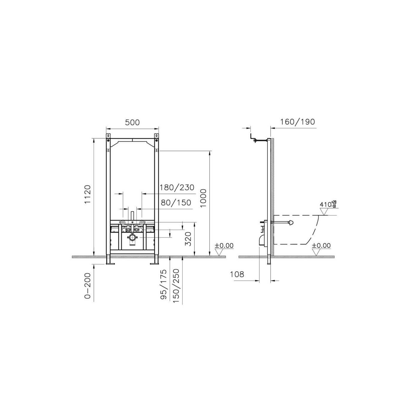 Stelaż Podtynkowy Do Bidetu 880-5800 Vitra Stelaż Podtynkowy Do Bidetu 880-5800 Vitra