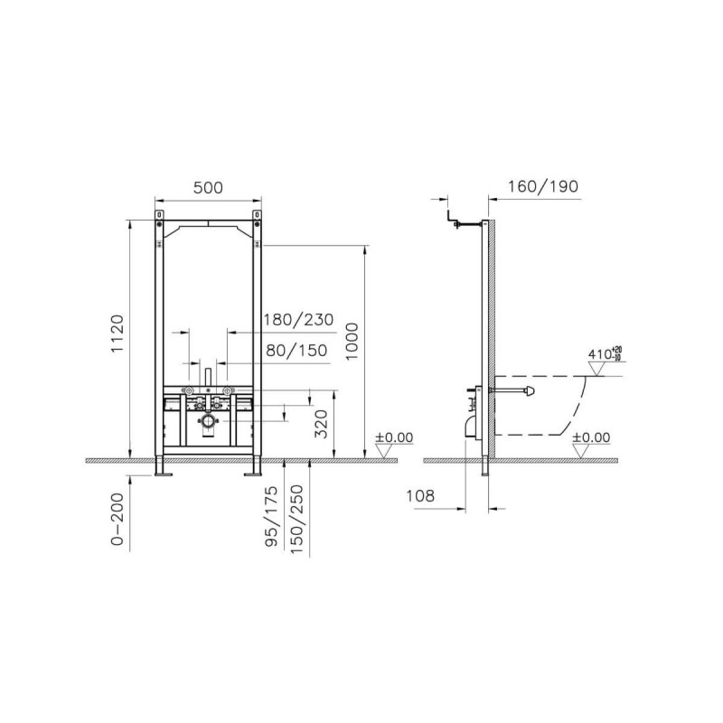 Stelaż Podtynkowy Do Bidetu 880-5800 Vitra Stelaż Podtynkowy Do Bidetu 880-5800 Vitra