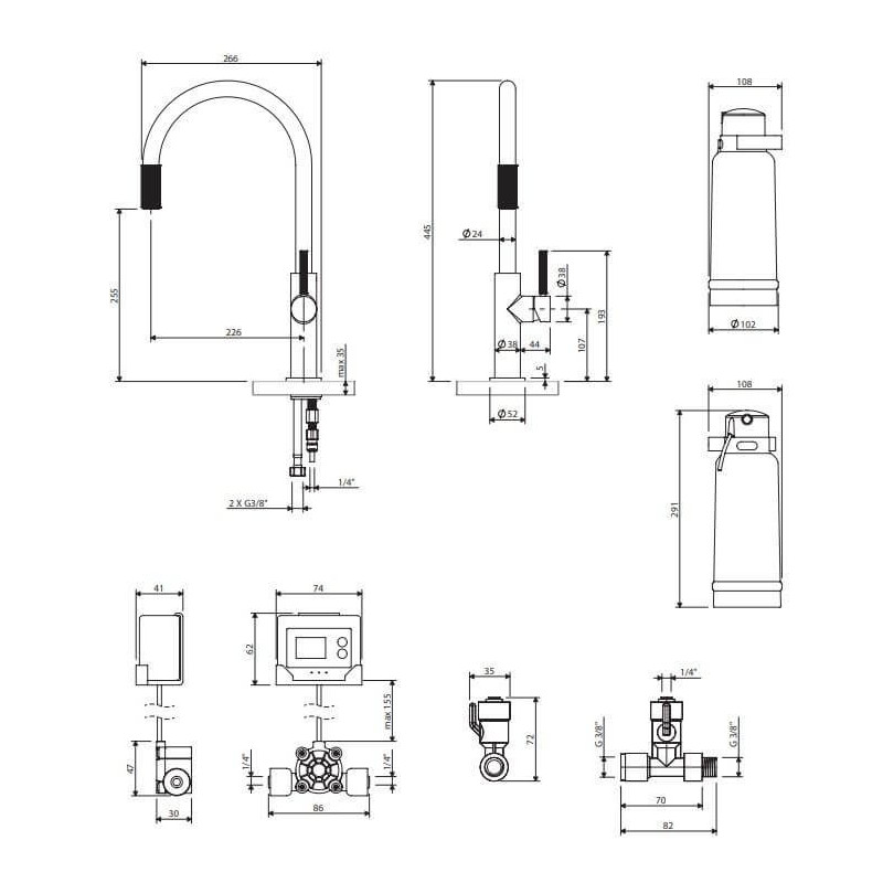 Bateria Kuchenna Z Zestawem Filtrującym D1 Switch Nikiel SW9057-FD1NI Omnires Bateria Kuchenna Z Zestawem Filtrującym D1 Switch Nikiel SW9057-FD1NI Omnires