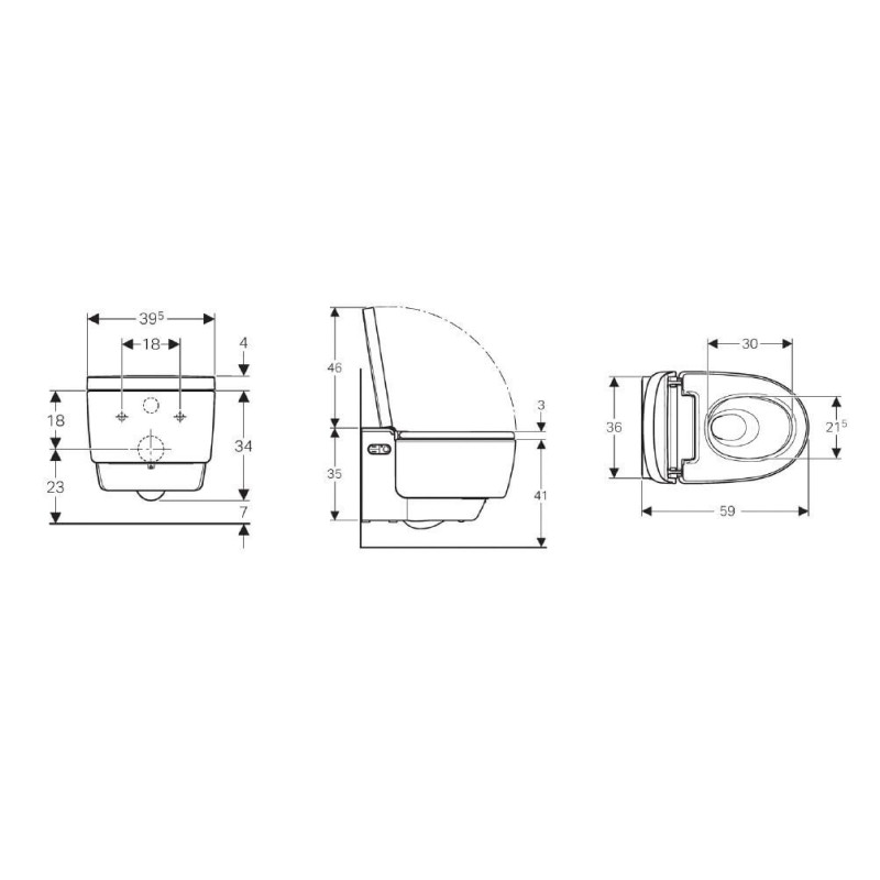 Miska WC + Deska Z Funkcją Higieny Intymnej 146.212.21.1 Mera Geberit Miska WC + Deska Z Funkcją Higieny Intymnej 146.212.21.1 Mera Geberit