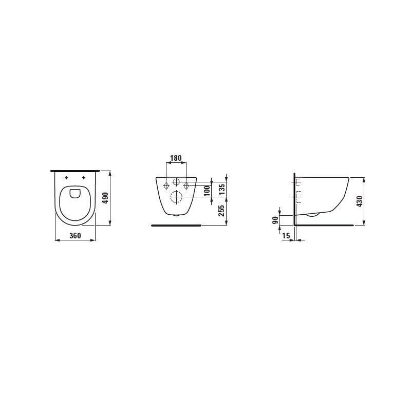 Miska WC Podwieszana Rimless Compacto 360x490 mm Z Powłoką LCC Pro A Biały H8209654000001 Laufen Miska WC Podwieszana Rimless Compacto 360x490 mm Z Powłoką LCC Pro A Biały H8209654000001 Laufen