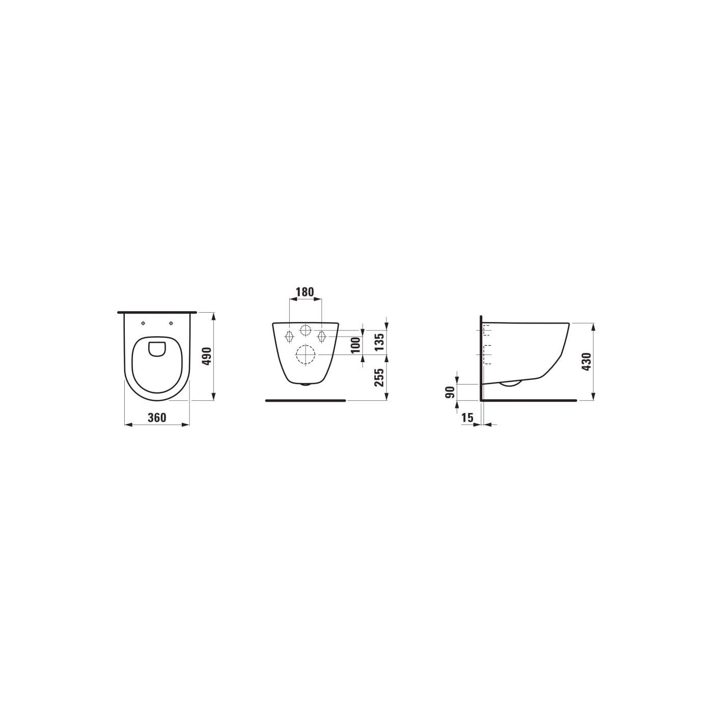 Miska WC Podwieszana Rimless Compacto 360x490 mm Z Powłoką LCC Pro A Biały H8209654000001 Laufen Miska WC Podwieszana Rimless Compacto 360x490 mm Z Powłoką LCC Pro A Biały H8209654000001 Laufen