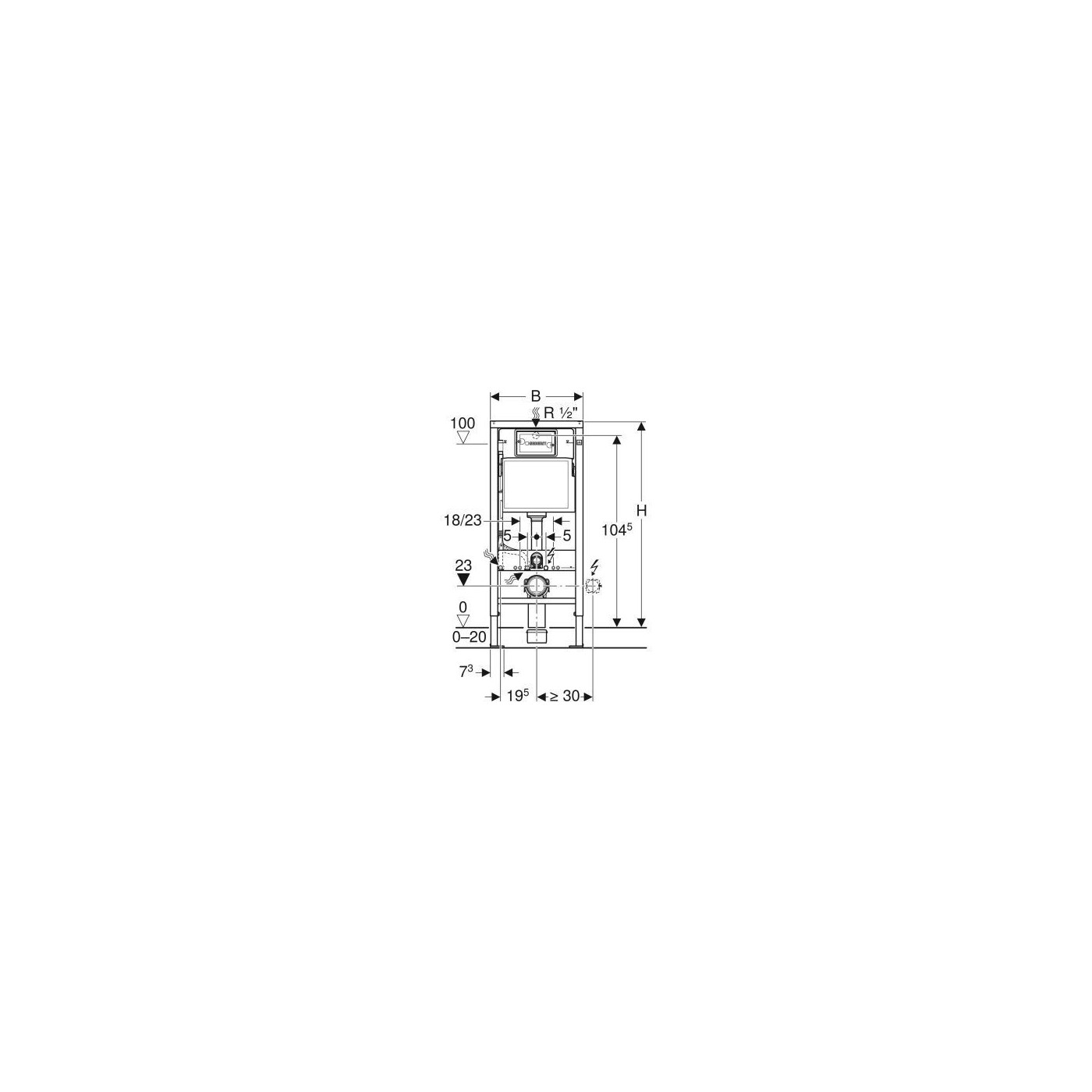 Zestaw Stelażowy Duofix Basic Delta 35 Selnova Square 118.340.21.2 Geberit Zestaw Stelażowy Duofix Basic Delta 35 Selnova Square 118.340.21.2 Geberit