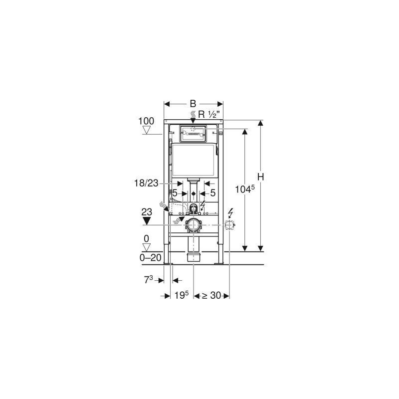 Zestaw Stelażowy Duofix Basic Delta 35 Selnova Square 118.340.21.2 Geberit Zestaw Stelażowy Duofix Basic Delta 35 Selnova Square 118.340.21.2 Geberit