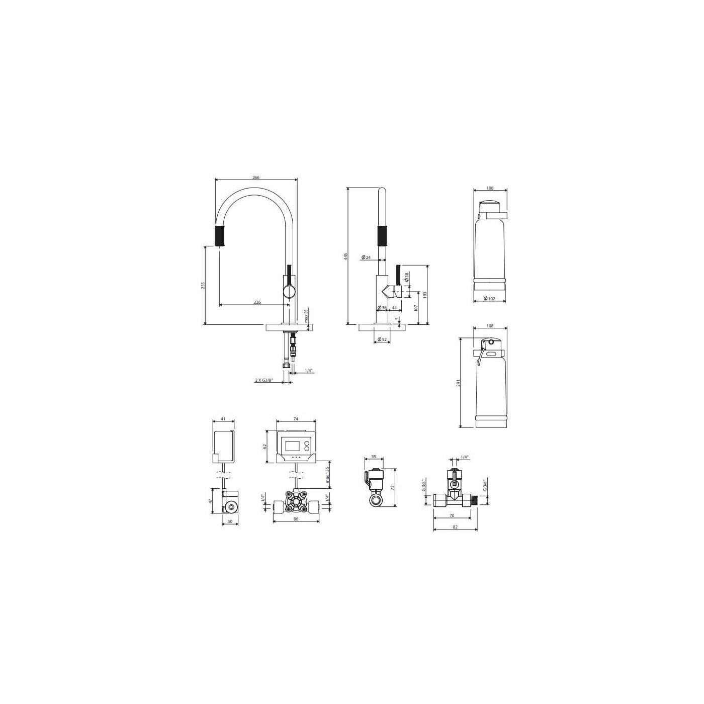 Bateria Kuchenna Z Zestawem Filtrującym D1 Switch Biały Mat SW9057-FD1WM Omnires Bateria Kuchenna Z Zestawem Filtrującym D1 Switch Biały Mat SW9057-FD1WM Omnires
