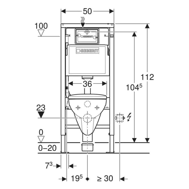 Zestaw Stelażowy Duofix Basic Delta 25 Selnova Compact 118.341.21.2 Geberit Zestaw Stelażowy Duofix Basic Delta 25 Selnova Compact 118.341.21.2 Geberit