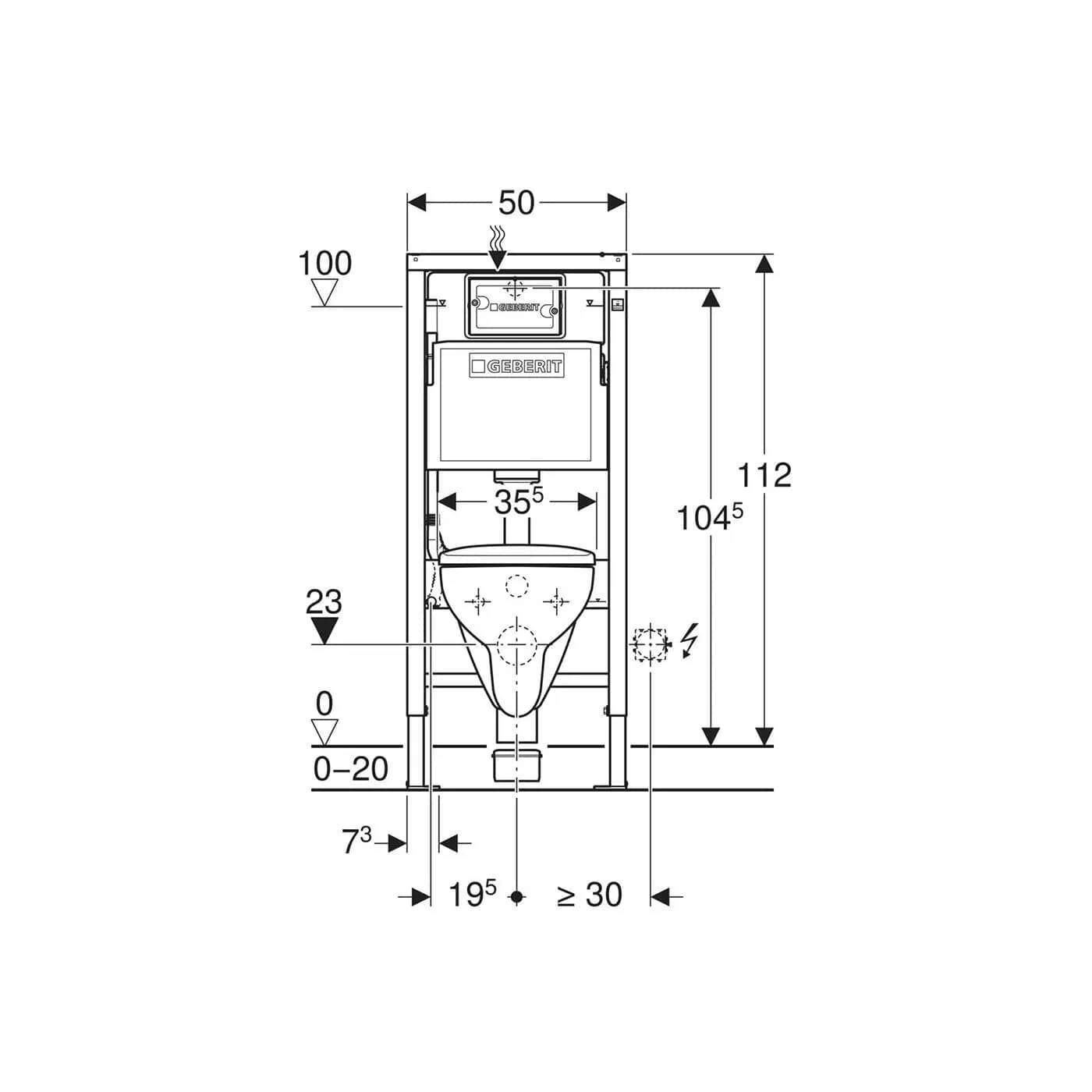 Zestaw Stelażowy Duofix Basic Delta 35 Selnova Square Compact 118.342.21.2 Geberit Zestaw Stelażowy Duofix Basic Delta 35 Selnova Square Compact 118.342.21.2 Geberit